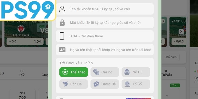 Quy trình đăng ký PS99 được thực hiện nhanh chóng